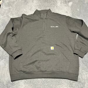 Carhartt Sweatshirt Mens XXL Loose Fit Gray Quarter Zip Workwear